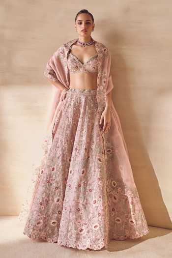 Pankaj & Nidhi Marigold Hush Hand Embellished Lehenga Set