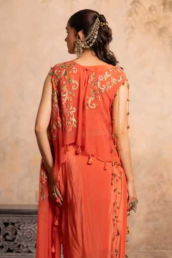 Studio Bagechaa Bela Embroidered Cape Top & Dhoti Skirt Set