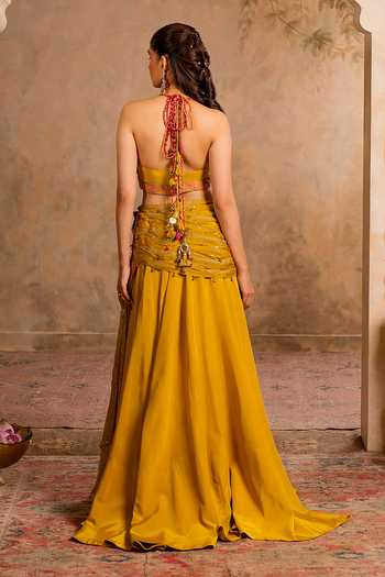 Studio Bagechaa Rimjhim Draped Lehenga & Blouse Set 
