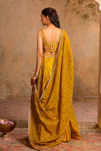 Studio Bagechaa Saaz Embroidered Corset Lehenga Set 