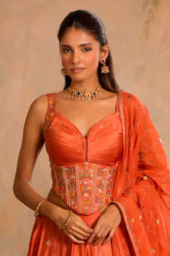 Studio Bagechaa Saaz Embroidered Corset Lehenga Set 