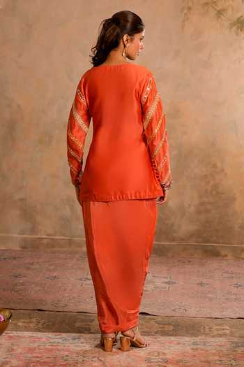 Studio Bagechaa Era Embroidered Peplum Kurta & Dhoti Skirt Set