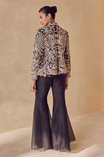 Pankaj & Nidhi Calista Gold Embroidered Jacket & Sharara Set