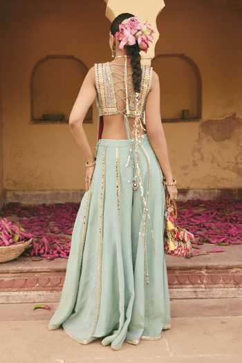 Ajiesh Oberoi Paro Embroidered Kurta & Sharara Set
