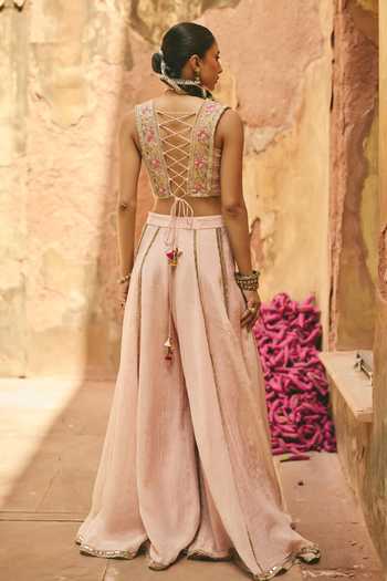 Ajiesh Oberoi Mogra Embroidered Top & Sharara Set