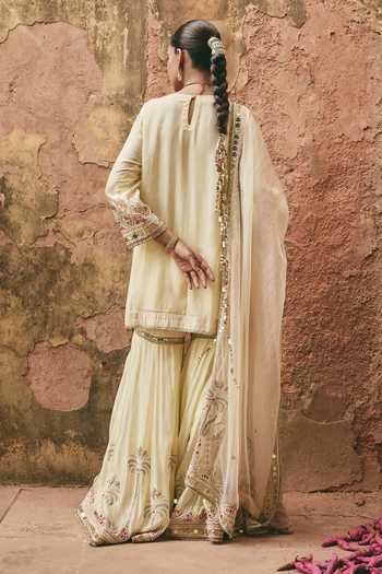 Ajiesh Oberoi Shahzadi Embroidered Kurta Sharara Set