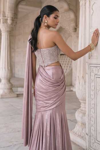 Aneesh Agarwaal Jamuni Nisa Pre-Stitched Saree With Corset 