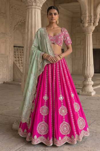 Aneesh Agarwaal Gul-E-Rani Embroidered Lehnga Set 