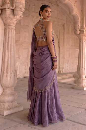 Aneesh Agarwaal Draksh Rani Pre-Draped Saree With Blouse