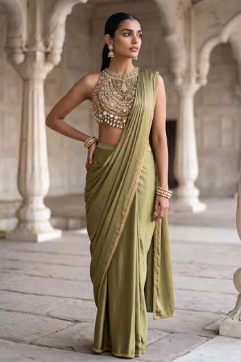 Aneesh Agarwaal Kanan Kanti Pre-Draped Saree With Blouse