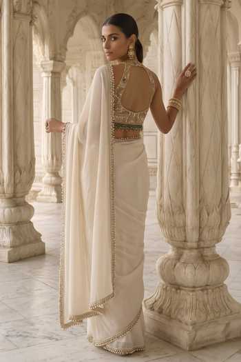 Aneesh Agarwaal Heera Bag Pre-Draped Saree With Blouse 