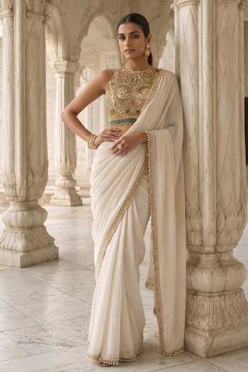 Aneesh Agarwaal Heera Bag Pre-Draped Saree With Blouse 