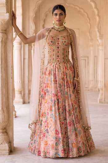 Aneesh Agarwaal Bagh-e-bahar Chintz Print Lehenga Set 