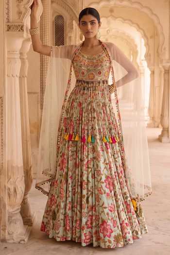 Aneesh Agarwaal Phoolwari Chintz Print Lehenga Set 