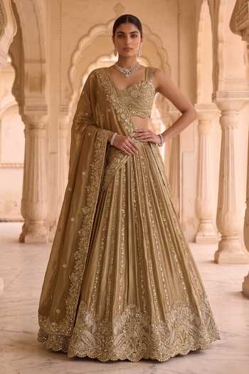 Aneesh Agarwaal Rajwadi Kachan Embroidered Lehenga Set