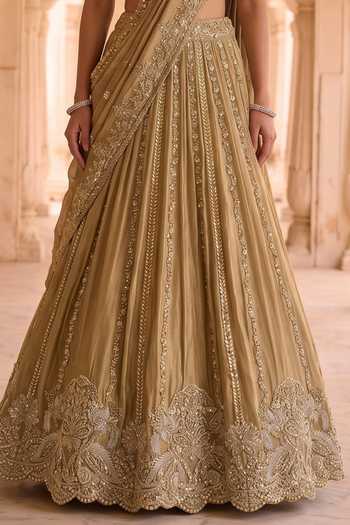 Buy Aneesh Agarwaal Gold Tissue Sweetheart Neck Rajwadi Kachan Embroidered Lehenga Set Online at Aza Fashions Buy_Aneesh Agarwaal_Gold Tissue Sweetheart Neck Rajwadi Kachan Embroidered Lehenga Set _Online_at_Aza_Fashions