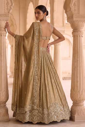 Aneesh Agarwaal Rajwadi Kachan Embroidered Lehenga Set