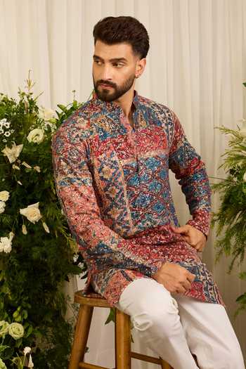 Kasbah The Ravel Abstract Motif Short Kurta 
