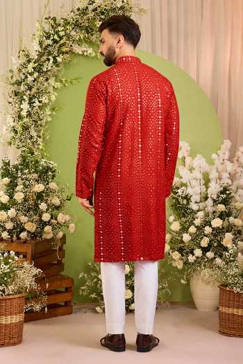 Kasbah Mirror Work Silk Kurta 