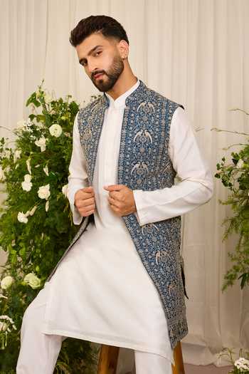 Kasbah Regal Zari Detailed Open Nehru Jacket 