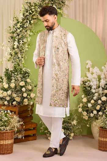 Kasbah The Floral Embroidered Nehru Jacket 