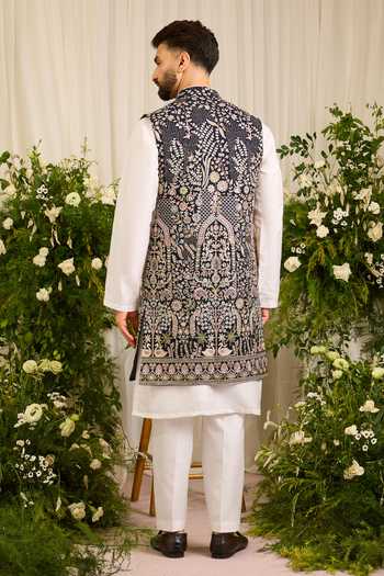 Kasbah The Canopy Embroidered Nehru Jacket 