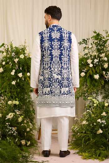 Kasbah The Kingsley Elephant Motif Nehru Jacket 