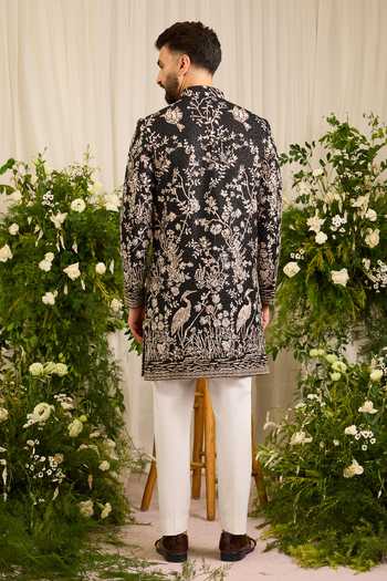 Kasbah The Midnight Flamingo Embroidered Sherwani 