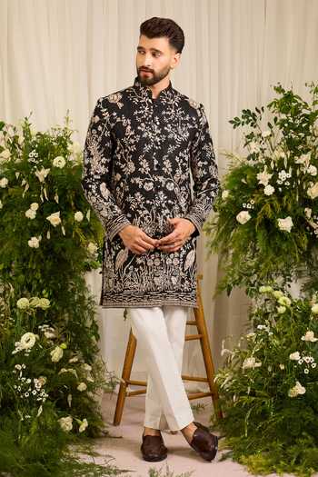 Kasbah The Midnight Flamingo Embroidered Sherwani 