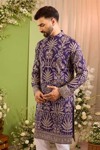 Kasbah The Cortege Botanical Zari Kurta 