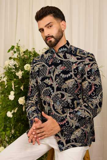 Kasbah The Ducal Crown Abstract Floral Bandhgala