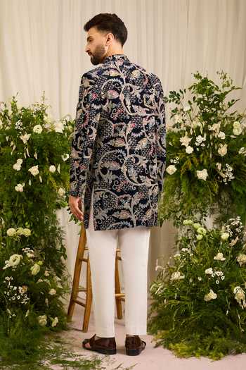 Kasbah The Ducal Crown Abstract Floral Short Sherwani