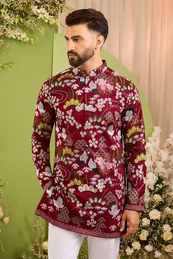 Kasbah The Tropique Flamingo Motif Kurta
