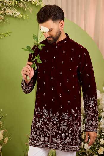 Kasbah The Crowned Sculpted Cutdana Short Kurta