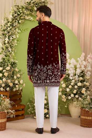 Kasbah The Crowned Sculpted Cutdana Short Kurta