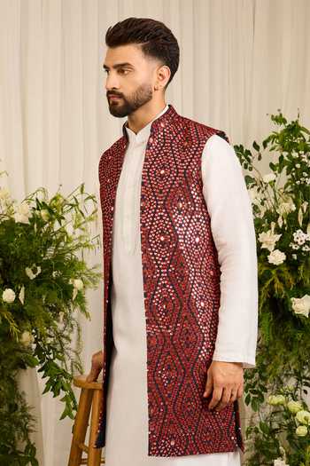 Kasbah Haute Mirror Work Nehru Jacket
