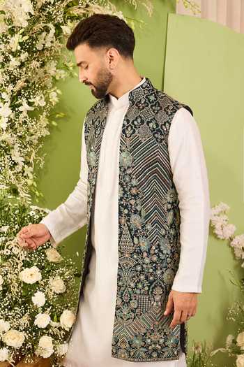 Kasbah Dorsay Floral Zari Nehru Jacket