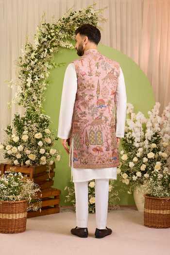 Kasbah The Crosby Nature Embroidered Nehru Jacket