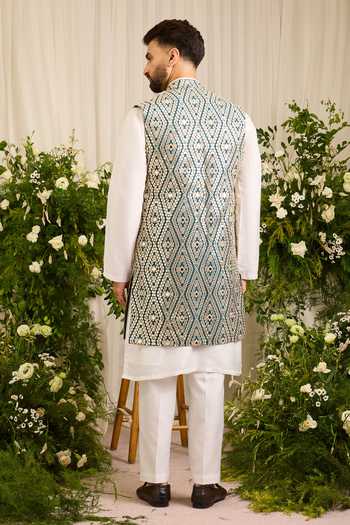 Kasbah The Haute Mirror Work Nehru Jacket 