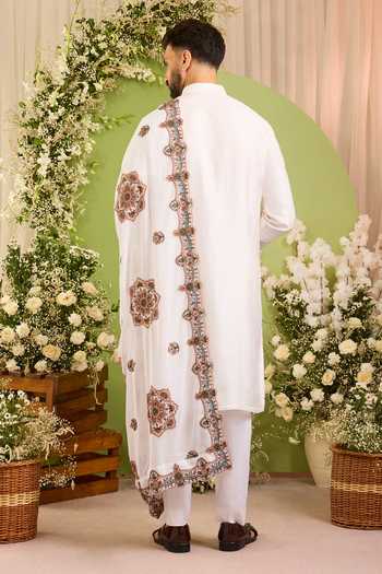 Kasbah Chikankari Embroidered Stole 