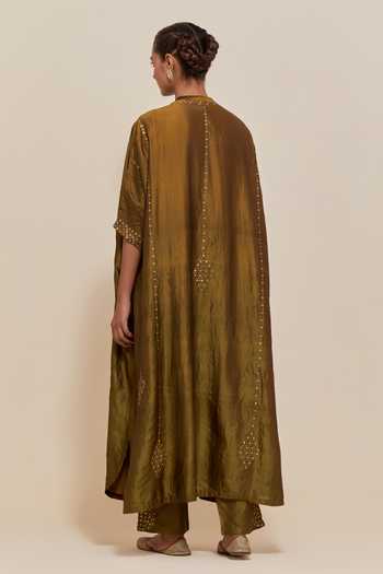 Kora Silk Long Kaftan & Pant Set 