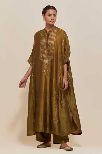 Kora Silk Long Kaftan & Pant Set 