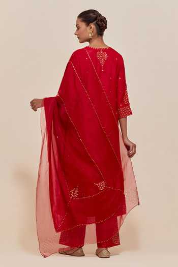 Kora Silk Straight Kurta Set 