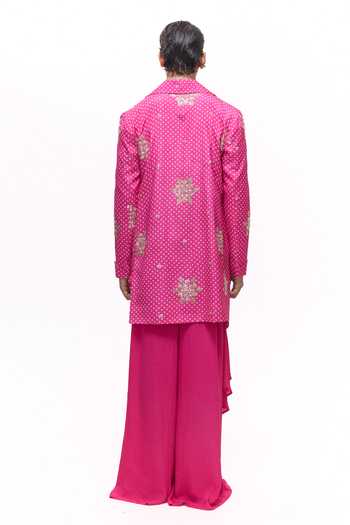 Mukti And Kavith Casa Bandhani Embroidered Jacket & Kurta Set 