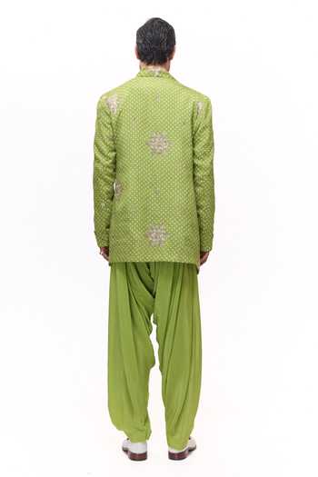 Mukti And Kavith Casa Bandhani Short Jacket Kurta Set 