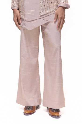 Mukti And Kavith Casa Beige Net, Tissue Mirrorwork Draped Jacket Kurta Set Online at Aza Fashions Mukti And Kavith Casa_Beige Net, Tissue Mirrorwork Draped Jacket Kurta Set _Online_at_Aza_Fashions