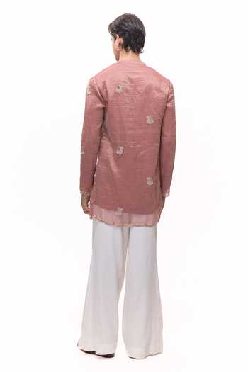 Mukti And Kavith Casa Layered Kurta With Ivory Palazzo 
