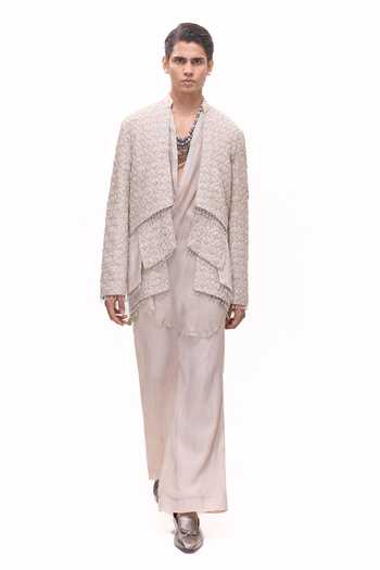 Mukti And Kavith Casa Flapped Jacket & Kurta Set 