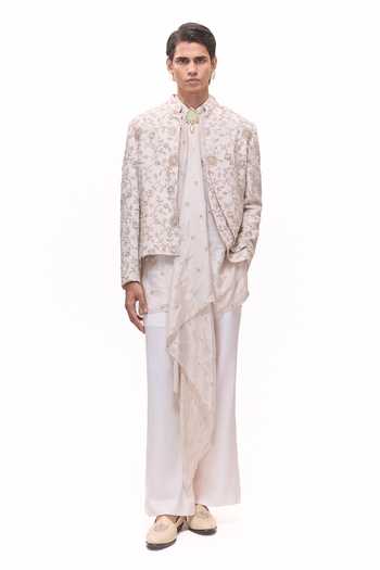 Mukti And Kavith Casa Floral Embroidered Jacket & Kurta Set 