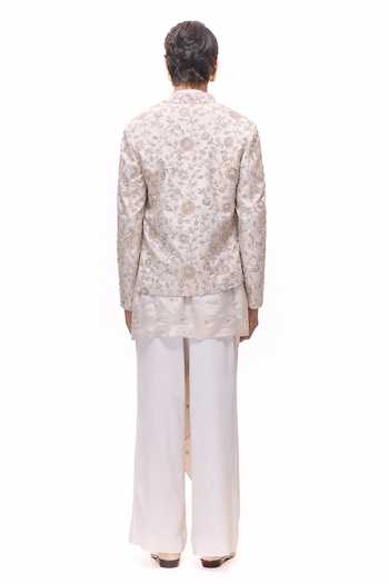 Mukti And Kavith Casa Floral Embroidered Jacket & Kurta Set 